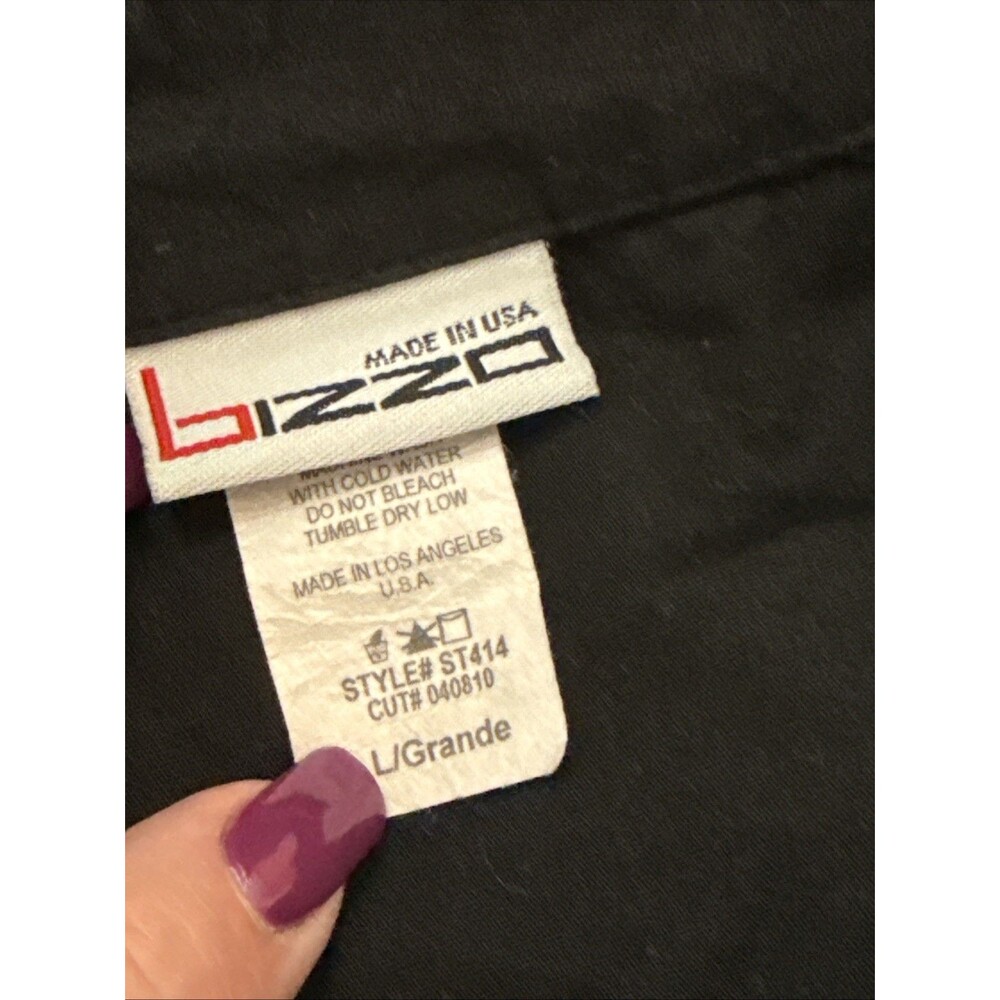 Bizzo Women’s Blouse Button Up Cross Design On Back Studs Rhinestones Size L - Picture 11 of 12